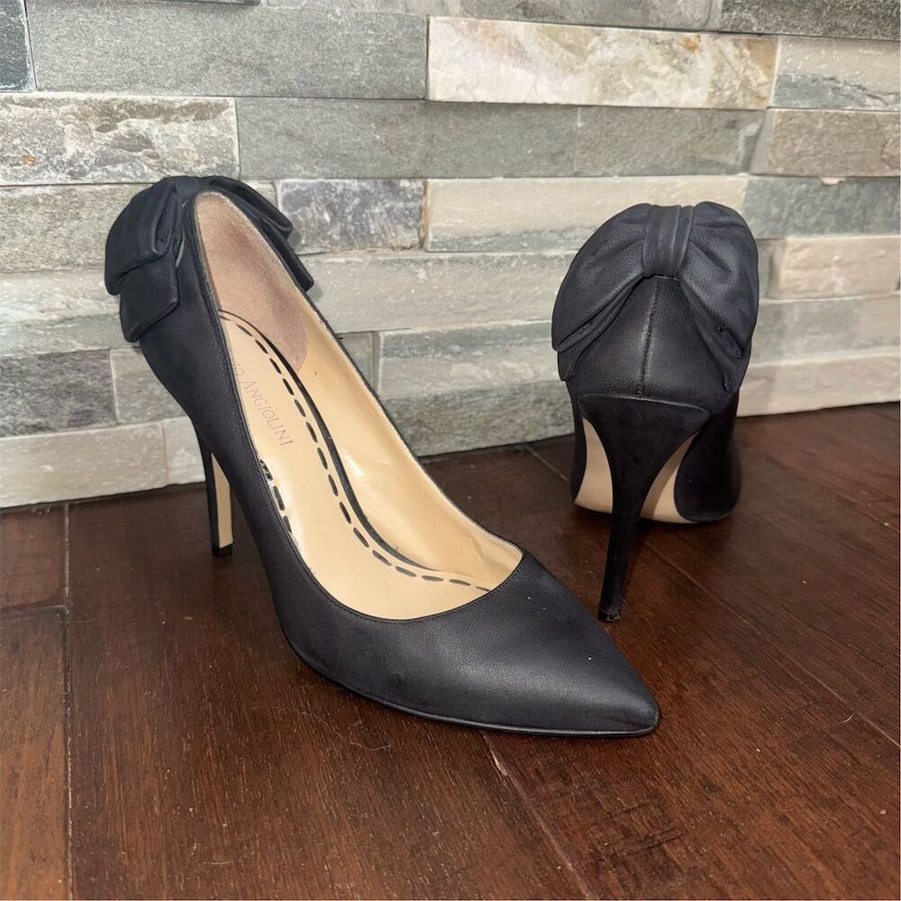 Enzo Angiolini Martini‎ Women's Black Stiletto Heels with Bow Size 7 Mob Wife